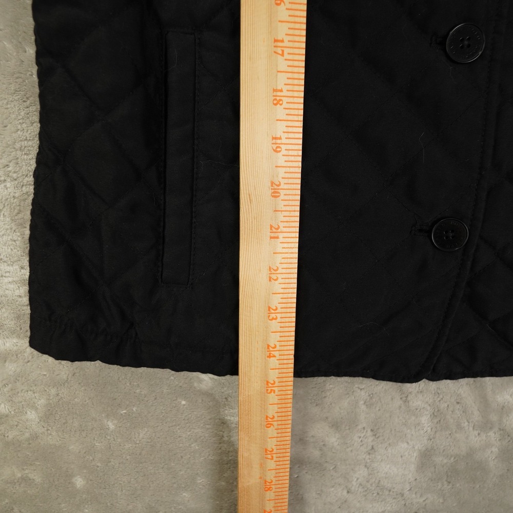 Ralph Lauren Diamond Quilted Button Up Jacket Women's Large Black Outdoor Preppy - Picture 6 of 7